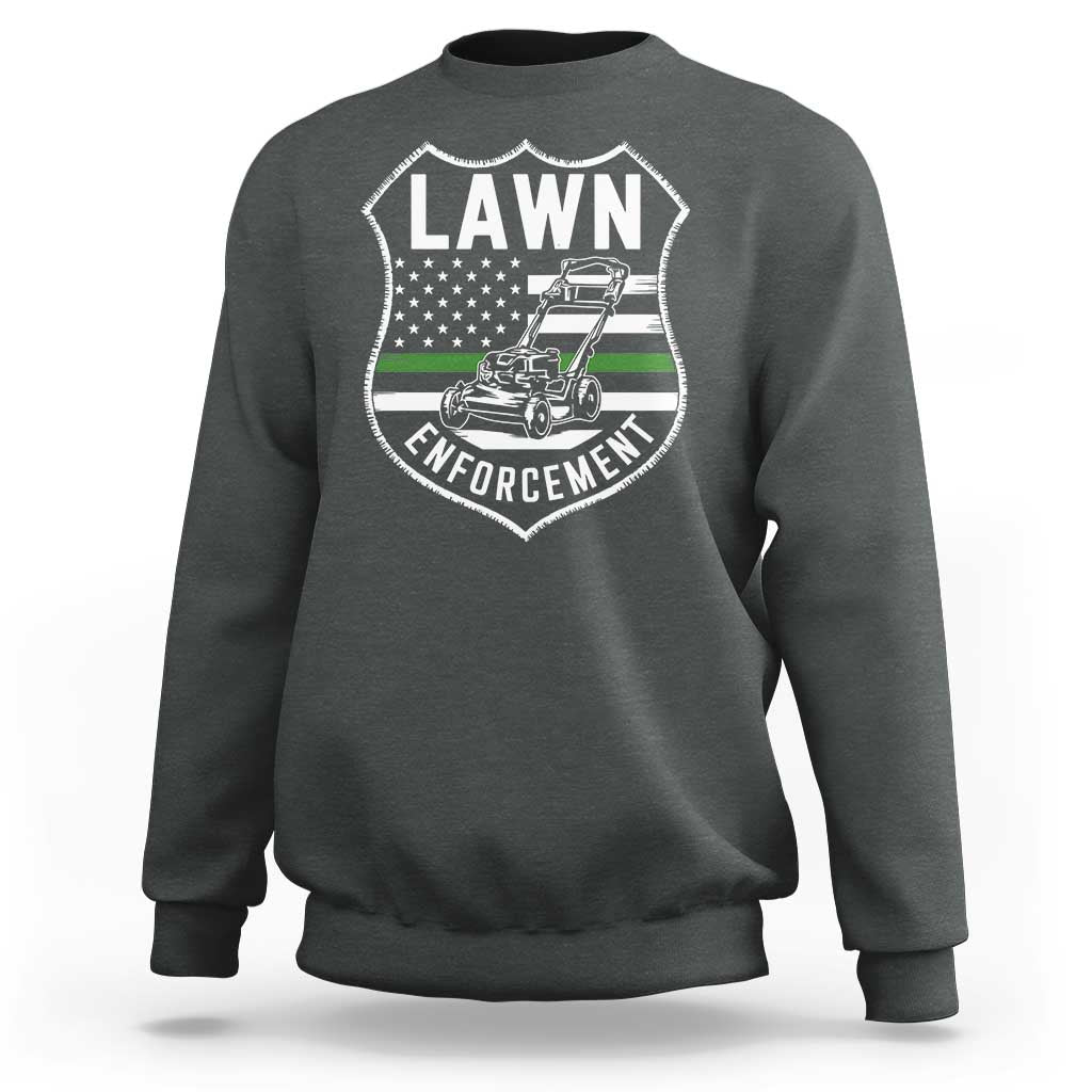 Funny Lawn Enforcement Sweatshirt Gardening Lawn Mower American Flag - Wonder Print Shop