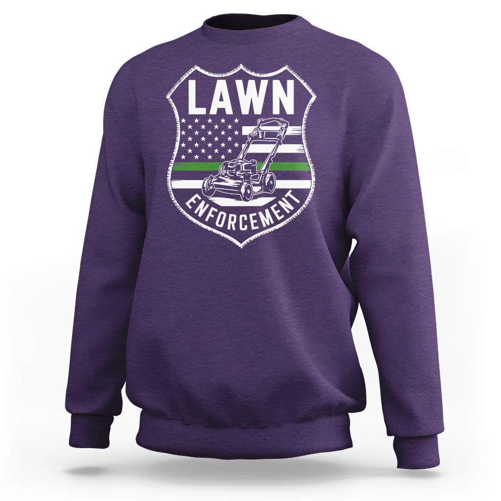 Funny Lawn Enforcement Sweatshirt Gardening Lawn Mower American Flag - Wonder Print Shop