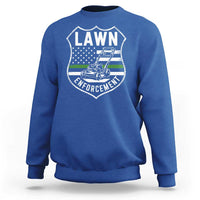 Funny Lawn Enforcement Sweatshirt Gardening Lawn Mower American Flag - Wonder Print Shop