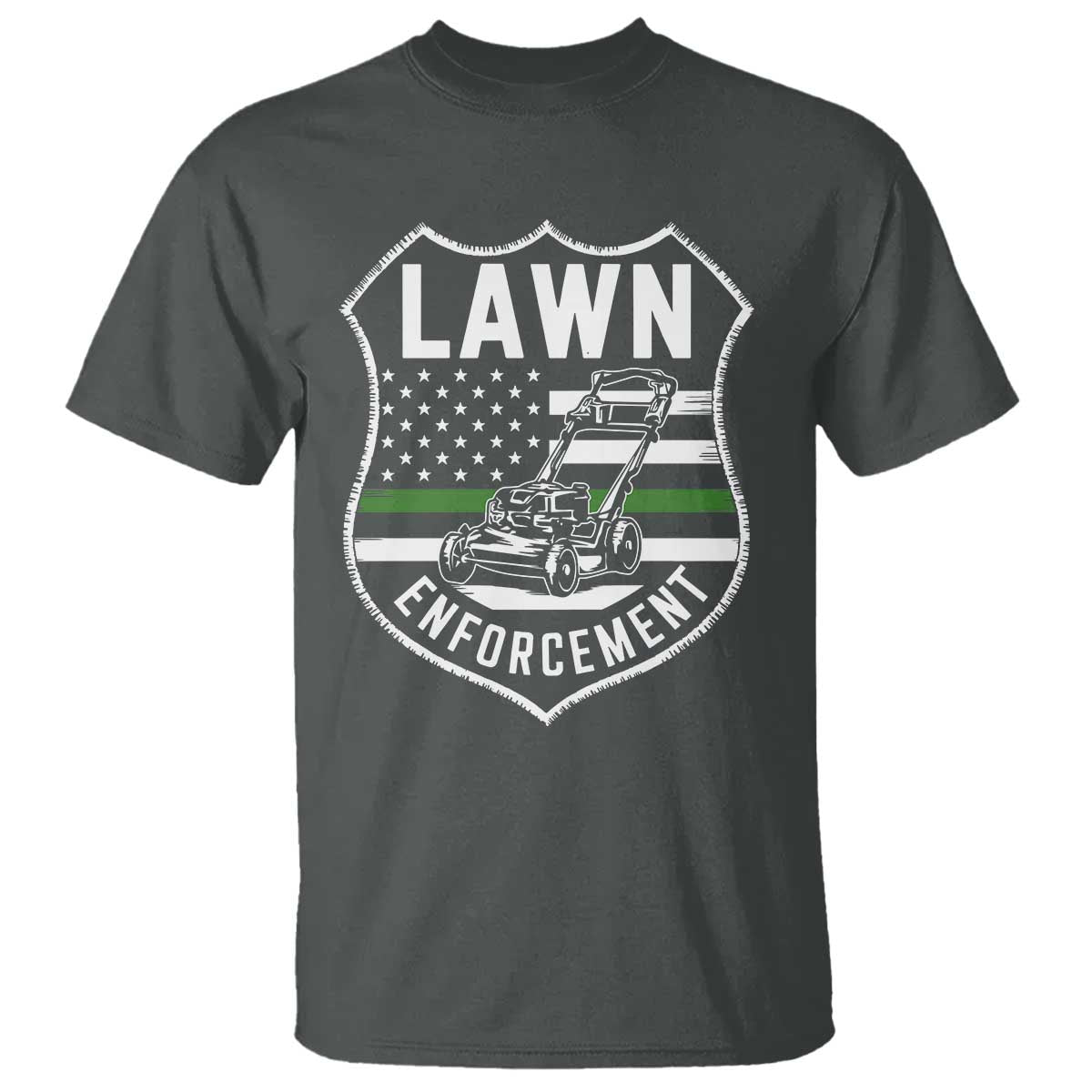 Funny Lawn Enforcement T Shirt Gardening Lawn Mower American Flag - Wonder Print Shop