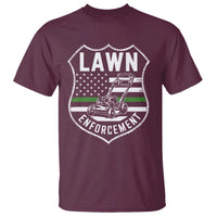 Funny Lawn Enforcement T Shirt Gardening Lawn Mower American Flag - Wonder Print Shop