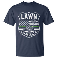 Funny Lawn Enforcement T Shirt Gardening Lawn Mower American Flag - Wonder Print Shop