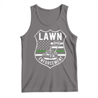 Funny Lawn Enforcement Tank Top Gardening Lawn Mower American Flag - Wonder Print Shop