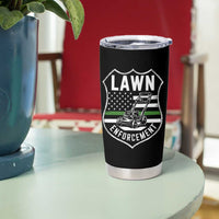 Funny Lawn Enforcement Tumbler Cup Gardening Lawn Mower American Flag - Wonder Print Shop