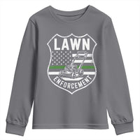 Funny Lawn Enforcement Youth Sweatshirt Gardening Lawn Mower American Flag - Wonder Print Shop