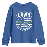 Funny Lawn Enforcement Youth Sweatshirt Gardening Lawn Mower American Flag - Wonder Print Shop