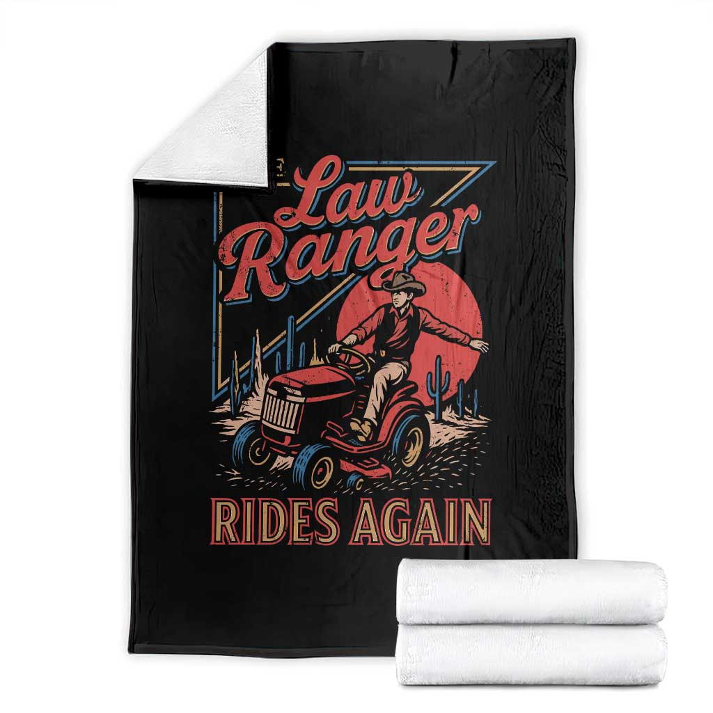 Funny The Lawn Ranger Rides Again Throw Blanket Lawn Tractor Mowing Cowboy - Wonder Print Shop