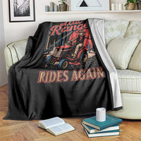 Funny The Lawn Ranger Rides Again Throw Blanket Lawn Tractor Mowing Cowboy - Wonder Print Shop
