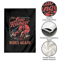 Funny The Lawn Ranger Rides Again Garden Flag Lawn Tractor Mowing Cowboy - Wonder Print Shop