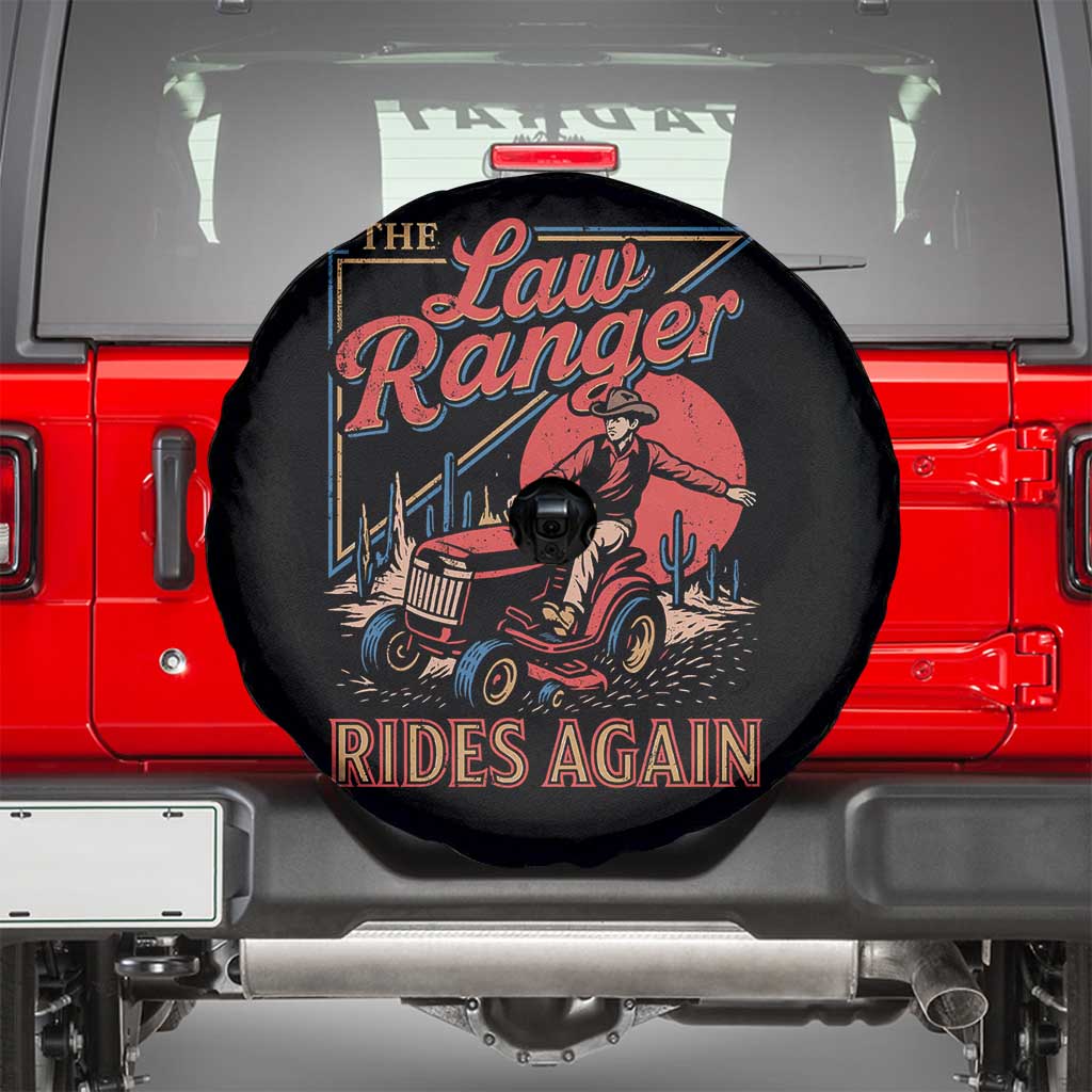 Funny The Lawn Ranger Rides Again Spare Tire Cover Lawn Tractor Mowing Cowboy - Wonder Print Shop