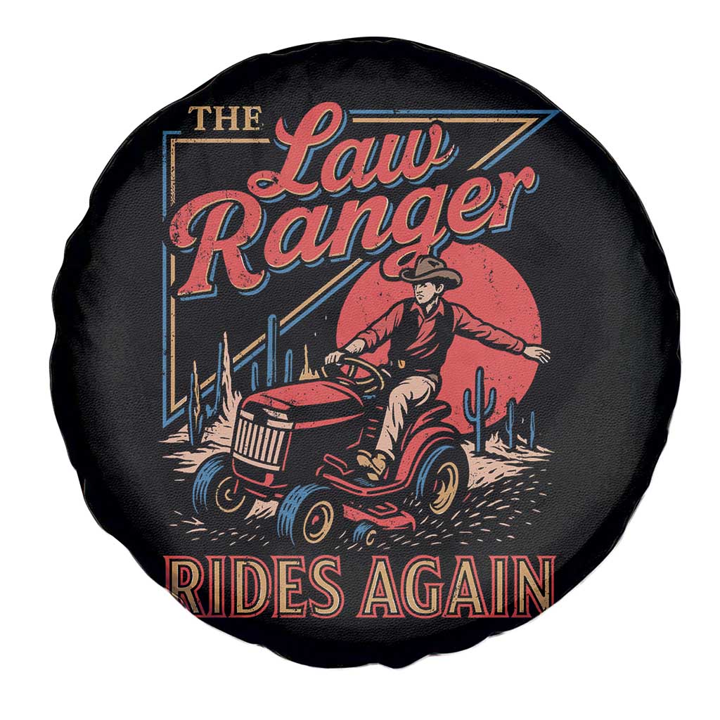 Funny The Lawn Ranger Rides Again Spare Tire Cover Lawn Tractor Mowing Cowboy - Wonder Print Shop