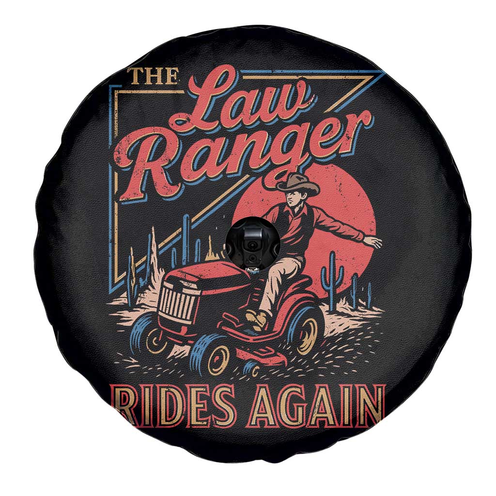 Funny The Lawn Ranger Rides Again Spare Tire Cover Lawn Tractor Mowing Cowboy - Wonder Print Shop