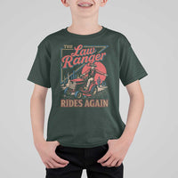 Funny The Lawn Ranger Rides Again T Shirt For Kid Lawn Tractor Mowing Cowboy - Wonder Print Shop