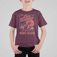 Funny The Lawn Ranger Rides Again T Shirt For Kid Lawn Tractor Mowing Cowboy - Wonder Print Shop