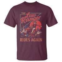 Funny The Lawn Ranger Rides Again T Shirt Lawn Tractor Mowing Cowboy - Wonder Print Shop