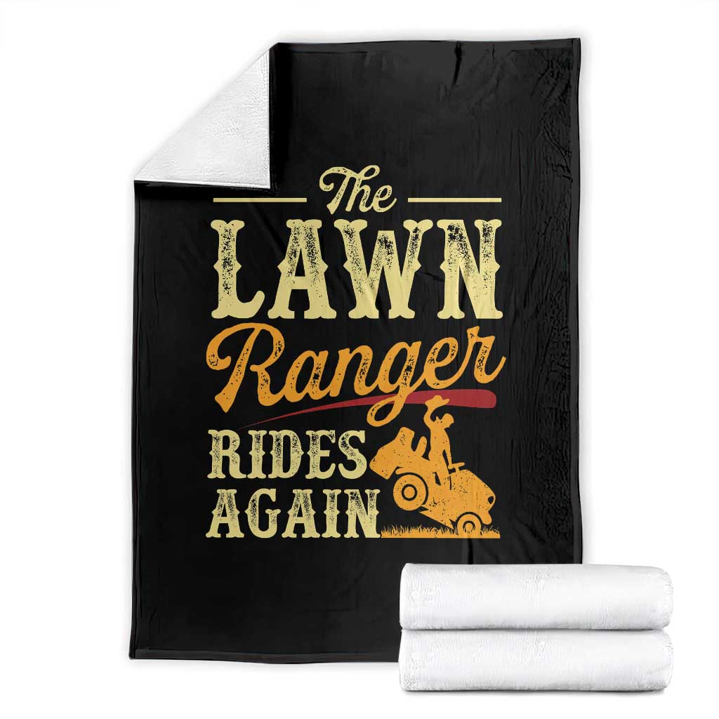 Funny The Lawn Ranger Rides Again Throw Blanket Lawn Tractor Mowing Western Cowboy - Wonder Print Shop