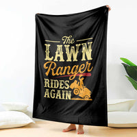 Funny The Lawn Ranger Rides Again Throw Blanket Lawn Tractor Mowing Western Cowboy - Wonder Print Shop