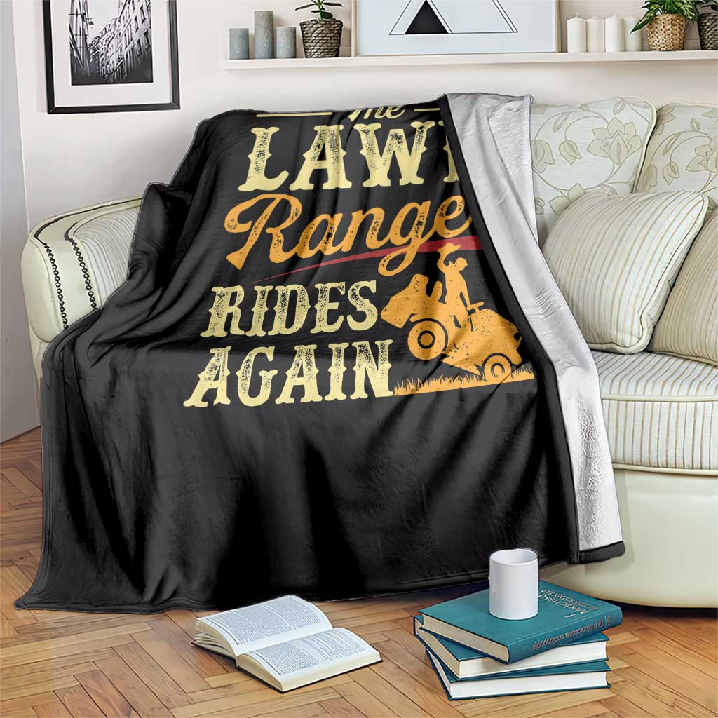 Funny The Lawn Ranger Rides Again Throw Blanket Lawn Tractor Mowing Western Cowboy - Wonder Print Shop