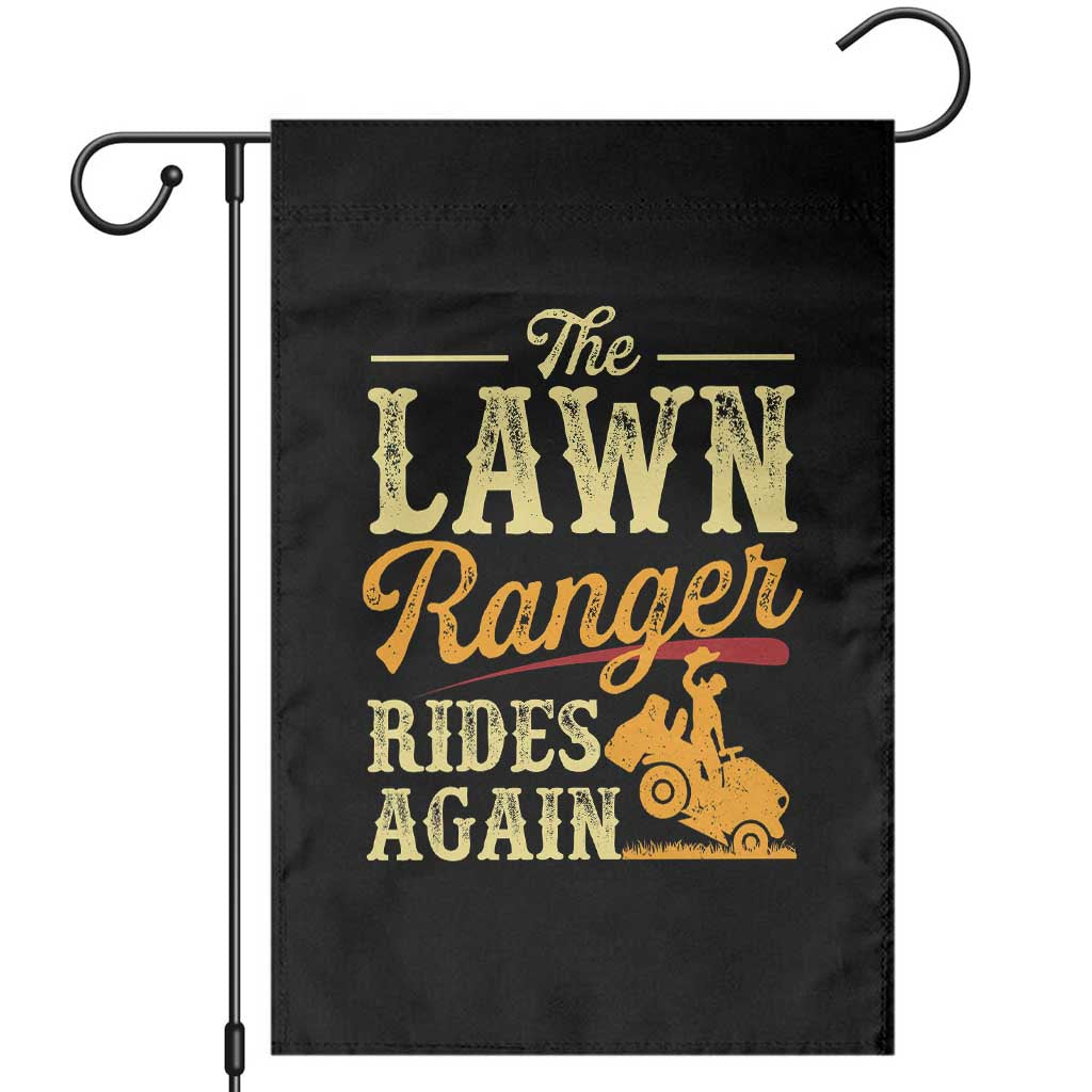 Funny The Lawn Ranger Rides Again Garden Flag Lawn Tractor Mowing Western Cowboy - Wonder Print Shop