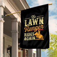 Funny The Lawn Ranger Rides Again Garden Flag Lawn Tractor Mowing Western Cowboy - Wonder Print Shop