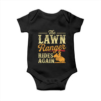 Funny The Lawn Ranger Rides Again Baby Onesie Lawn Tractor Mowing Western Cowboy - Wonder Print Shop
