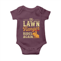 Funny The Lawn Ranger Rides Again Baby Onesie Lawn Tractor Mowing Western Cowboy - Wonder Print Shop