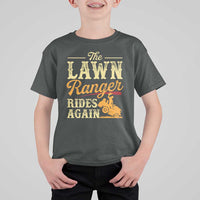 Funny The Lawn Ranger Rides Again T Shirt For Kid Lawn Tractor Mowing Western Cowboy - Wonder Print Shop