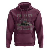 Funny I Am Sexy And I Mow It Hoodie Gardening Lawn Mower American Flag Fathers Day - Wonder Print Shop