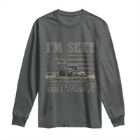 Funny I Am Sexy And I Mow It Long Sleeve Shirt Gardening Lawn Mower American Flag Fathers Day - Wonder Print Shop