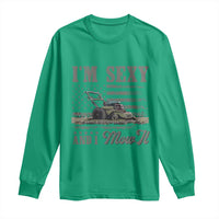 Funny I Am Sexy And I Mow It Long Sleeve Shirt Gardening Lawn Mower American Flag Fathers Day - Wonder Print Shop