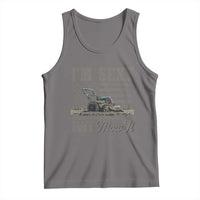 Funny I Am Sexy And I Mow It Tank Top Gardening Lawn Mower American Flag Fathers Day - Wonder Print Shop