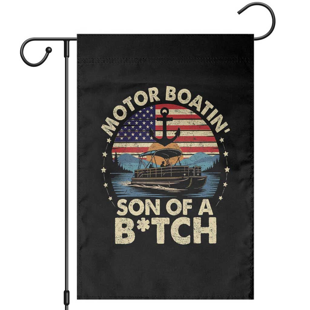 Funny Motor Boat Captain Garden Flag Motor Boatin' Son Of A Bitch American Flag - Wonder Print Shop