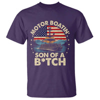 Funny Motor Boat Captain T Shirt Motor Boatin' Son Of A Bitch American Flag - Wonder Print Shop