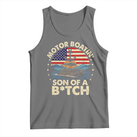 Funny Motor Boat Captain Tank Top Motor Boatin' Son Of A Bitch American Flag - Wonder Print Shop