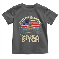 Funny Motor Boat Captain Toddler T Shirt Motor Boatin' Son Of A Bitch American Flag - Wonder Print Shop