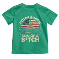 Funny Motor Boat Captain Toddler T Shirt Motor Boatin' Son Of A Bitch American Flag - Wonder Print Shop