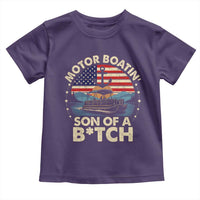 Funny Motor Boat Captain Toddler T Shirt Motor Boatin' Son Of A Bitch American Flag - Wonder Print Shop