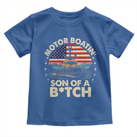 Funny Motor Boat Captain Toddler T Shirt Motor Boatin' Son Of A Bitch American Flag - Wonder Print Shop