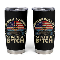 Funny Motor Boat Captain Tumbler Cup Motor Boatin' Son Of A Bitch American Flag - Wonder Print Shop