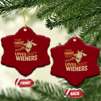 Funny This Throat Goat Loves Juicy Wieners Ceramic Ornament Adult Jokes - Wonder Print Shop