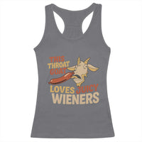 Funny This Throat Goat Loves Juicy Wieners Racerback Tank Top Adult Jokes - Wonder Print Shop