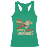 Funny This Throat Goat Loves Juicy Wieners Racerback Tank Top Adult Jokes - Wonder Print Shop