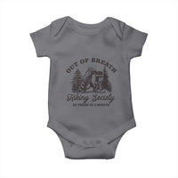 Funny Raccoon Outdoor Mountain Hiker Baby Onesie Out Of Breath Hiking Society Be There In A Minute - Wonder Print Shop