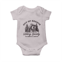 Funny Raccoon Outdoor Mountain Hiker Baby Onesie Out Of Breath Hiking Society Be There In A Minute - Wonder Print Shop