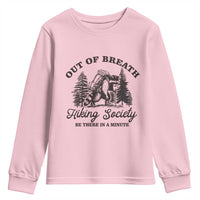 Funny Raccoon Outdoor Mountain Hiker Youth Sweatshirt Out Of Breath Hiking Society Be There In A Minute - Wonder Print Shop
