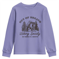 Funny Raccoon Outdoor Mountain Hiker Youth Sweatshirt Out Of Breath Hiking Society Be There In A Minute - Wonder Print Shop