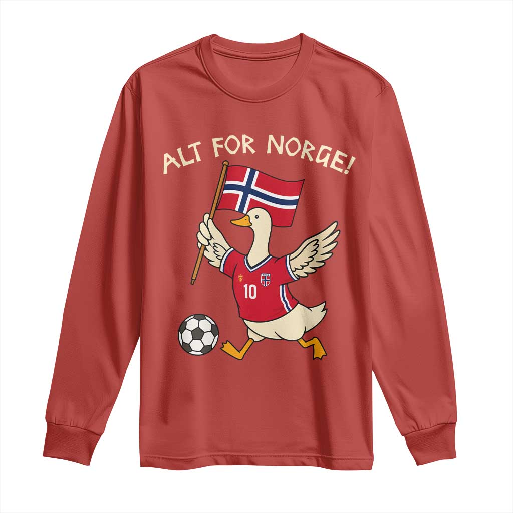 Norway Football Goose Long Sleeve Shirt Alt For Norge Norwegian Heritage