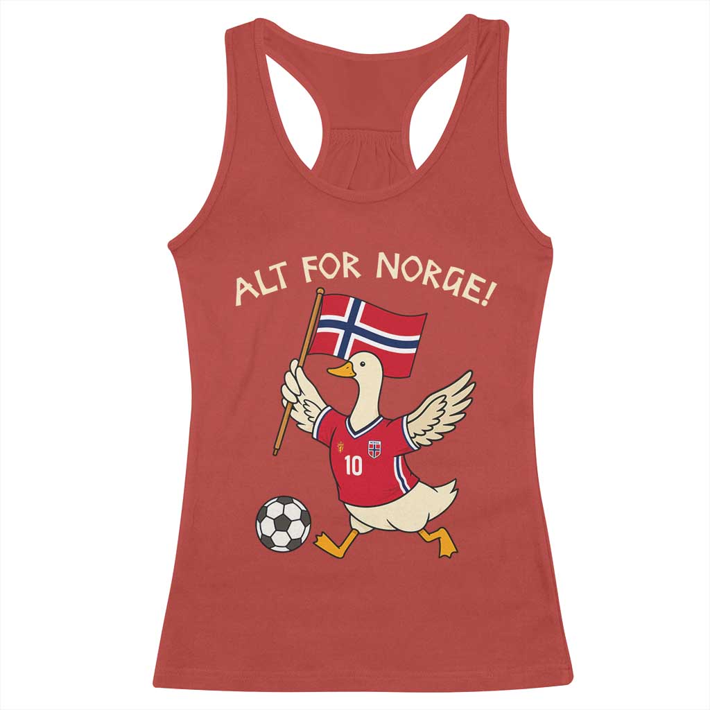 Norway Football Goose Racerback Tank Top Alt For Norge Norwegian Heritage
