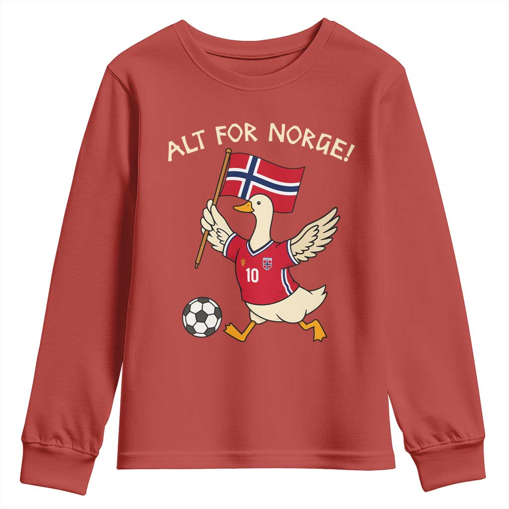 Norway Football Goose Youth Sweatshirt Alt For Norge Norwegian Heritage