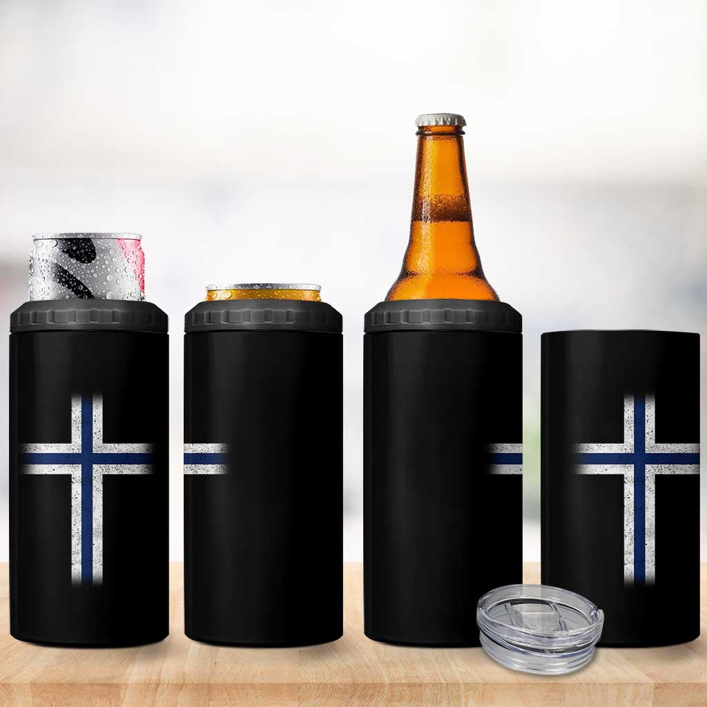 Norway Flag Distressed Nordic Symbol Norwegian Fans 4 in 1 Can Cooler Tumbler